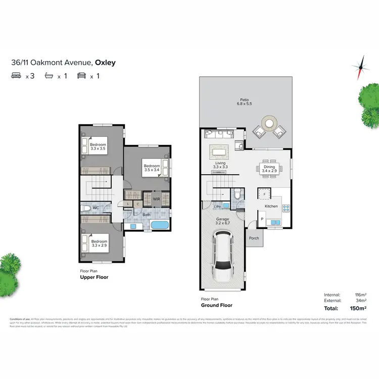 Floorplan of Homely unit listing, 36/11 Oakmont Avenue, Oxley QLD 4075