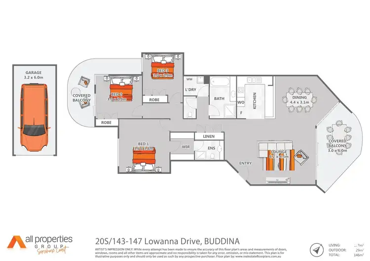 Floorplan of Homely apartment listing, 20S/147 Lowanna Drive, Buddina QLD 4575