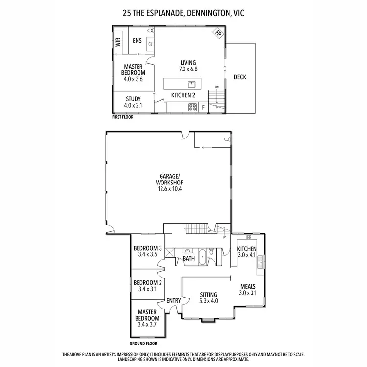 Floorplan of Homely house listing, 25 The Esplanade, Dennington VIC 3280