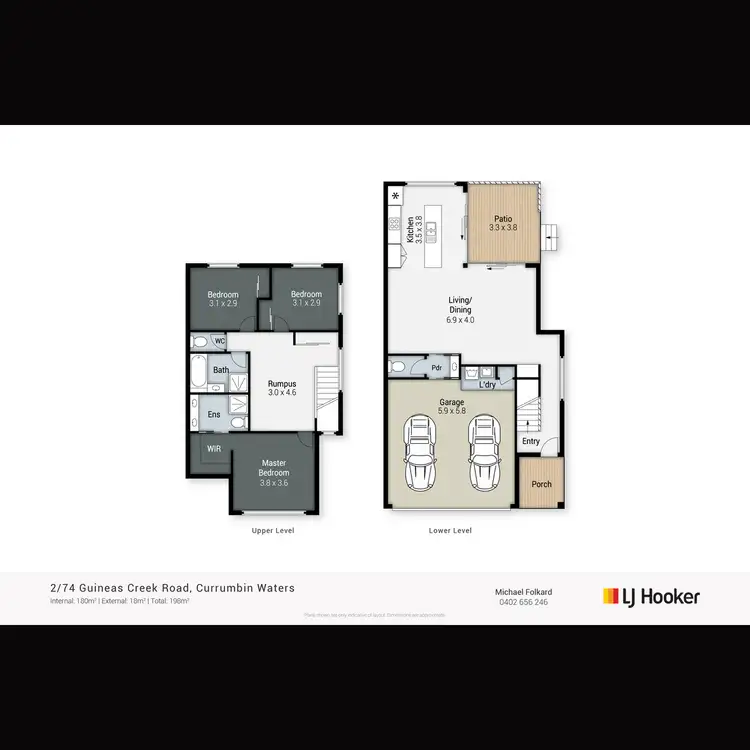 Floorplan of Homely semi-detached listing, 2/74 Guineas Creek Road, Currumbin Waters QLD 4223