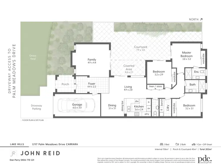 Floorplan of Homely semi-detached listing, 1/117 Palm Meadows Drive, Carrara QLD 4211