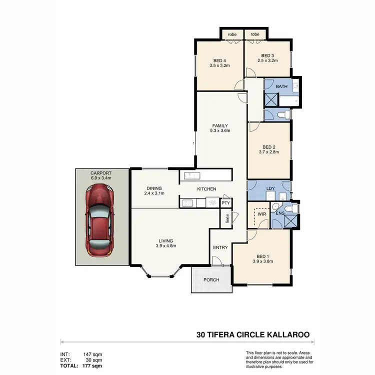 Floorplan of Homely house listing, 30 Tifera Circle, Kallaroo WA 6025