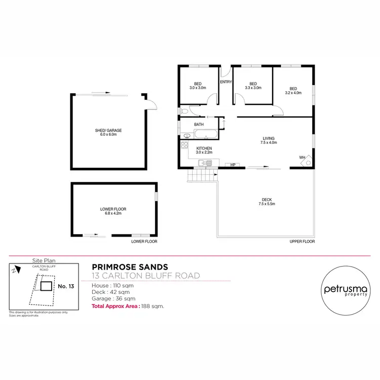 Floorplan of Homely house listing, 13 Carlton Bluff Road, Primrose Sands TAS 7173