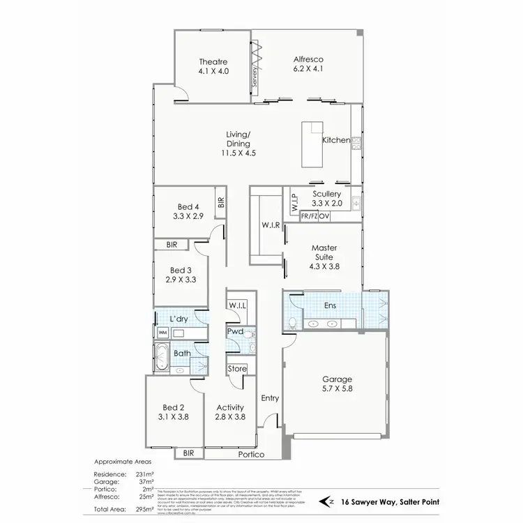 Floorplan of Homely house listing, 16 Sawyer Way, Salter Point WA 6152
