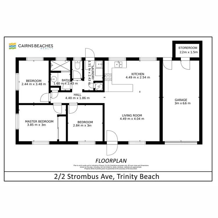 Floorplan of Homely semi-detached listing, 2/2 Strombus Avenue, Trinity Beach QLD 4879
