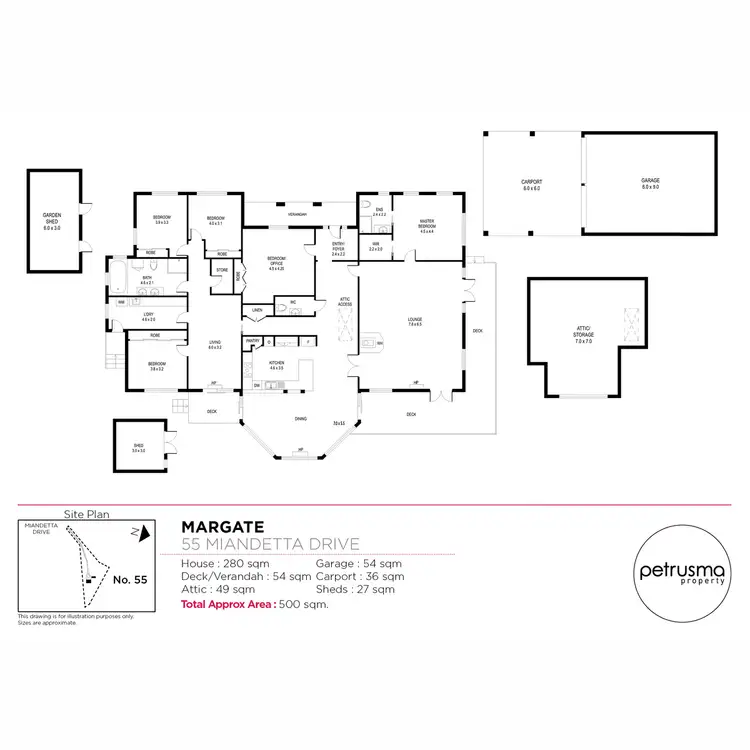 Floorplan of Homely house listing, 55 Miandetta Drive, Margate TAS 7054