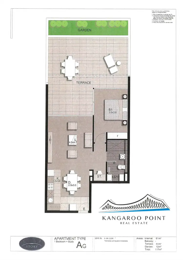 Floorplan of Homely apartment listing, 38/89 Lambert Street, Kangaroo Point QLD 4169