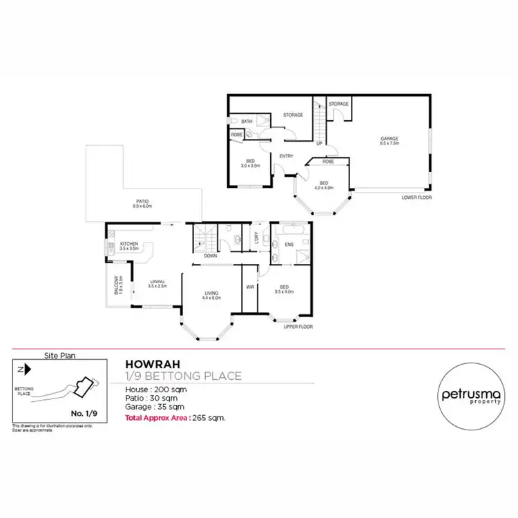 Floorplan of Homely unit listing, 1/9 Bettong Place, Howrah TAS 7018
