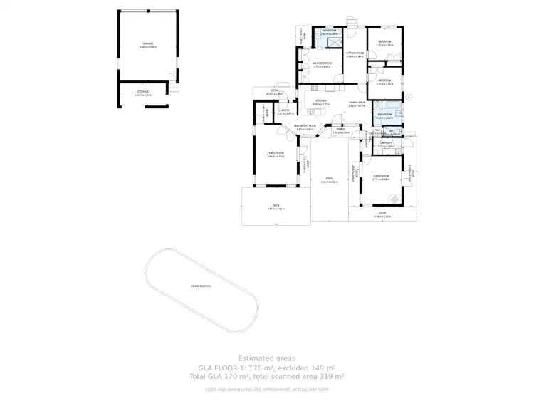 Floorplan of Homely rural property listing, 14 Tarrant Lane, Yackandandah VIC 3749