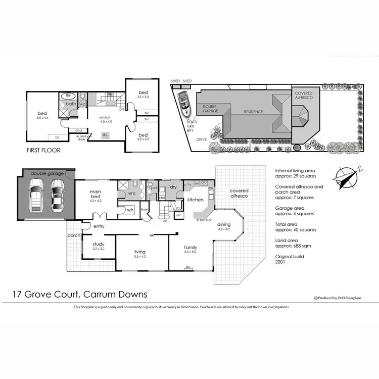 Floorplan of Homely house listing, 17 Grove Court, Carrum Downs VIC 3201