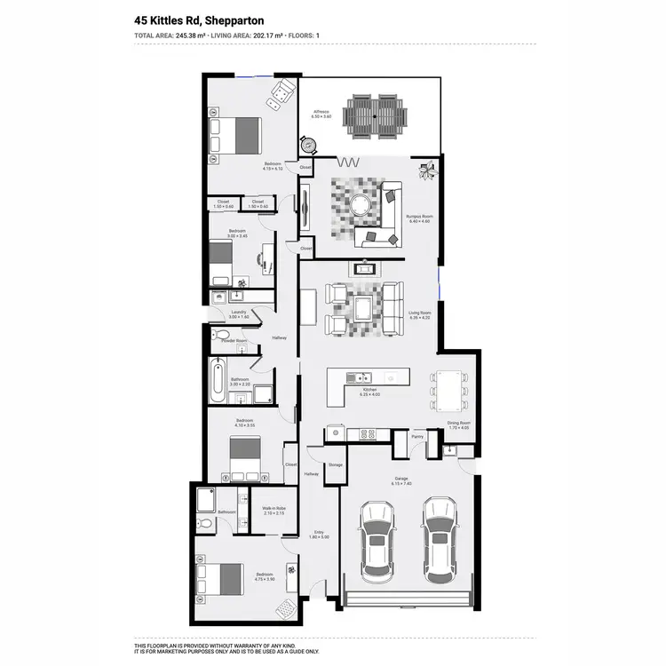 Floorplan of Homely house listing, 45 Kittles Road, Shepparton VIC 3630