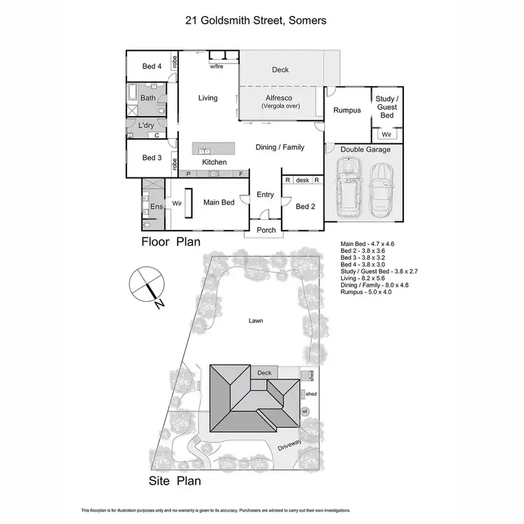 Floorplan of Homely house listing, 21 Goldsmith Street, Somers VIC 3927