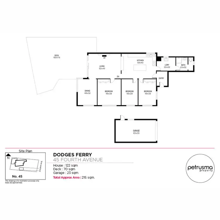 Floorplan of Homely house listing, 45 Fourth Avenue, Dodges Ferry TAS 7173