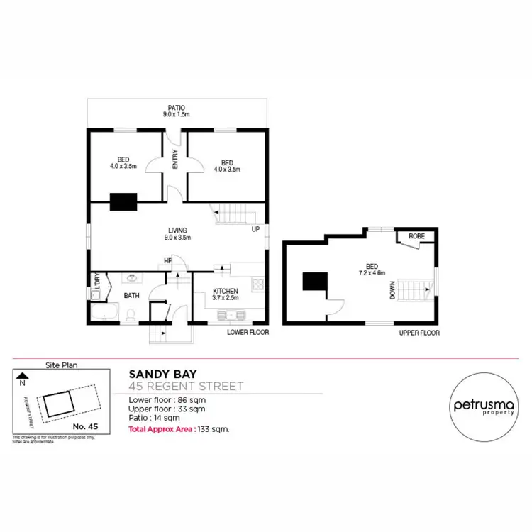 Floorplan of Homely house listing, 45 Regent Street, Sandy Bay TAS 7005