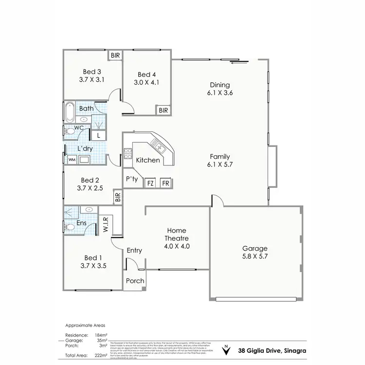 Floorplan of Homely house listing, 38 Giglia Drive, Sinagra WA 6065