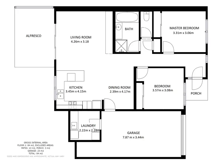Floorplan of Homely unit listing, 2/37 Gordon Street, Wodonga VIC 3690