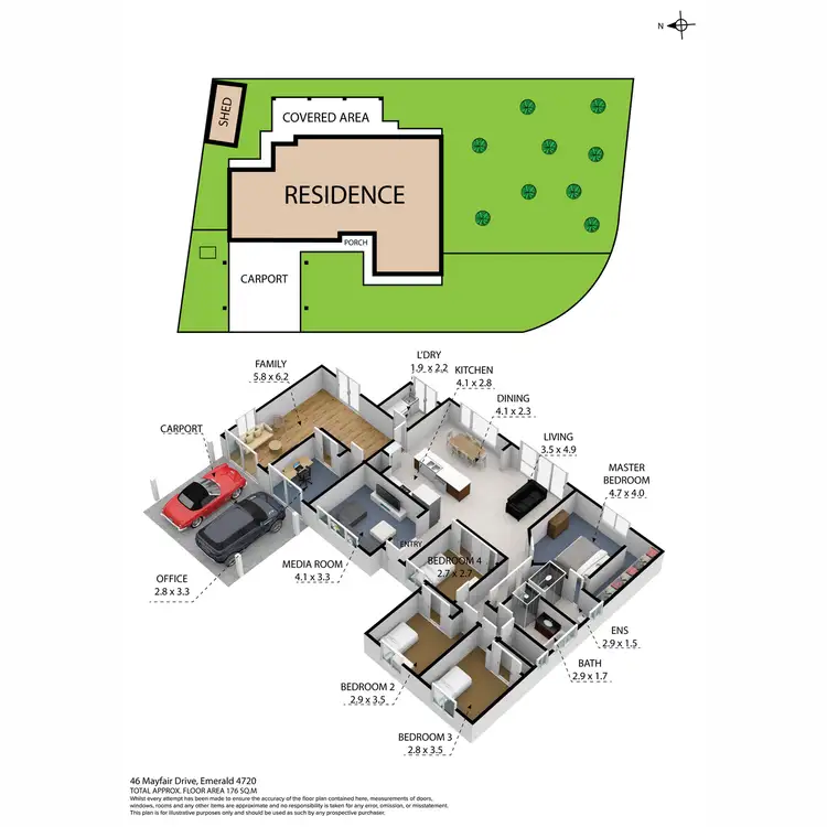 Floorplan of Homely house listing, 46 Mayfair Drive, Emerald QLD 4720