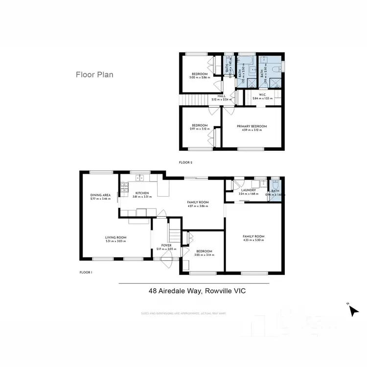 Floorplan of Homely house listing, 48 Airedale Way, Rowville VIC 3178