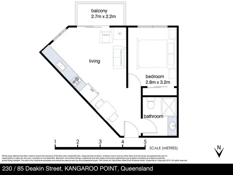 Floorplan of Homely apartment listing, 230/85 Deakin Street, Kangaroo Point QLD 4169