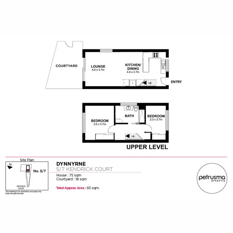 Floorplan of Homely unit listing, 5/7 Kendrick Court, Dynnyrne TAS 7005