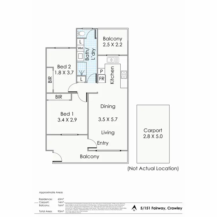 Floorplan of Homely apartment listing, 5/151 Fairway, Crawley WA 6009