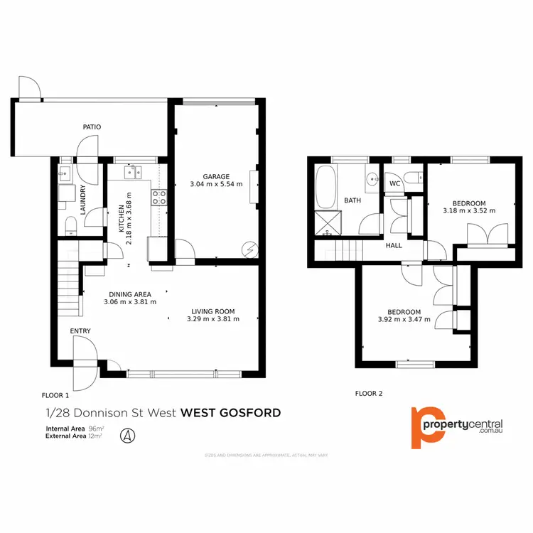 Floorplan of Homely townhouse listing, 1/28 Donnison Street West, West Gosford NSW 2250