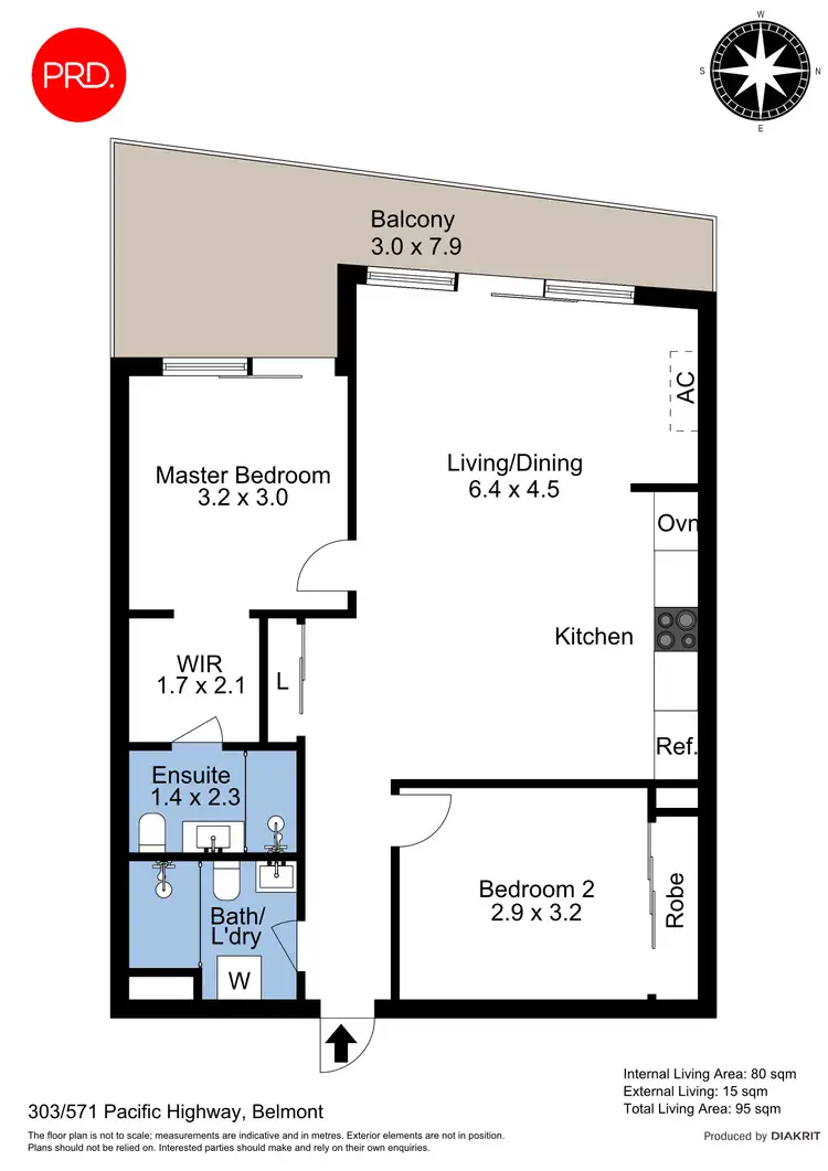 Floorplan of Homely apartment listing, 303/571 Pacific Highway, Belmont NSW 2280