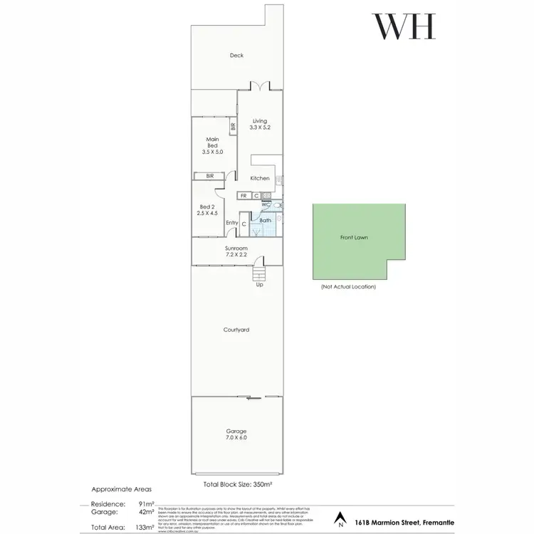 Floorplan of Homely semi-detached listing, 161B Marmion Street, Fremantle WA 6160