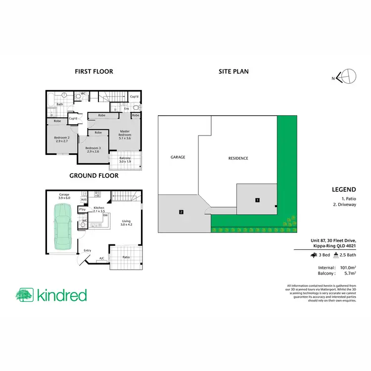 Floorplan of Homely townhouse listing, 87/30 Fleet Drive, Kippa-Ring QLD 4021