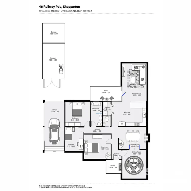 Floorplan of Homely house listing, 46 Railway Parade, Shepparton VIC 3630