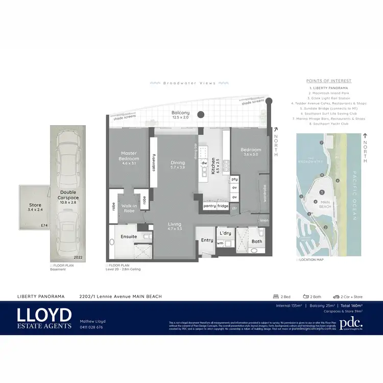 Floorplan of Homely apartment listing, 2202/1 Lennie Avenue, Main Beach QLD 4217