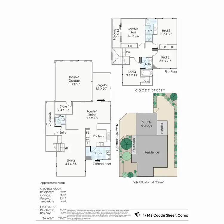 Floorplan of Homely townhouse listing, 1/146 Coode Street, Como WA 6152