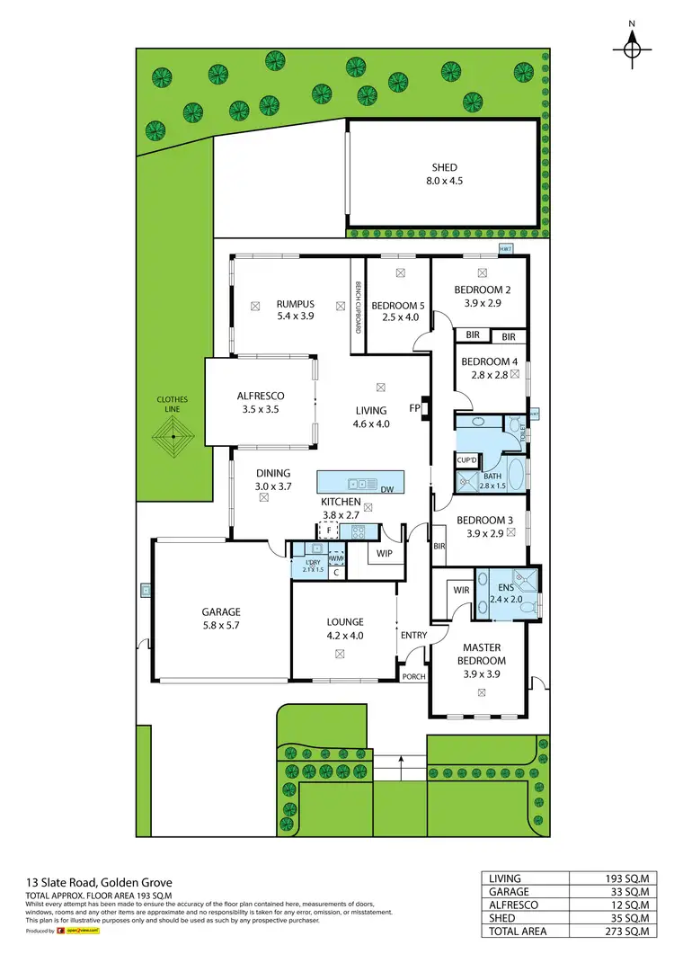 Floorplan of Homely house listing, 13 Slate Road, Golden Grove SA 5125