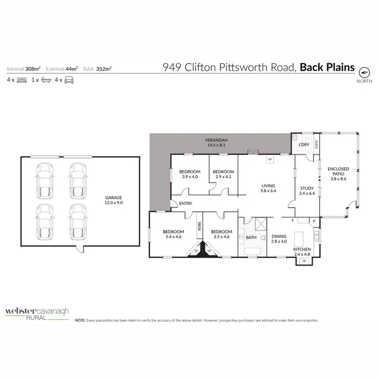 Floorplan of Homely rural property listing, 949 Clifton Pittsworth Road, Back Plains QLD 4361