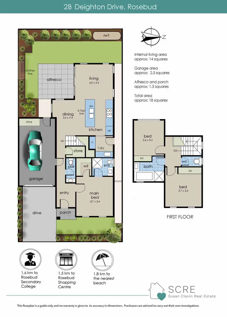 Floorplan of Homely townhouse listing, 2B Deighton Drive, Rosebud VIC 3939