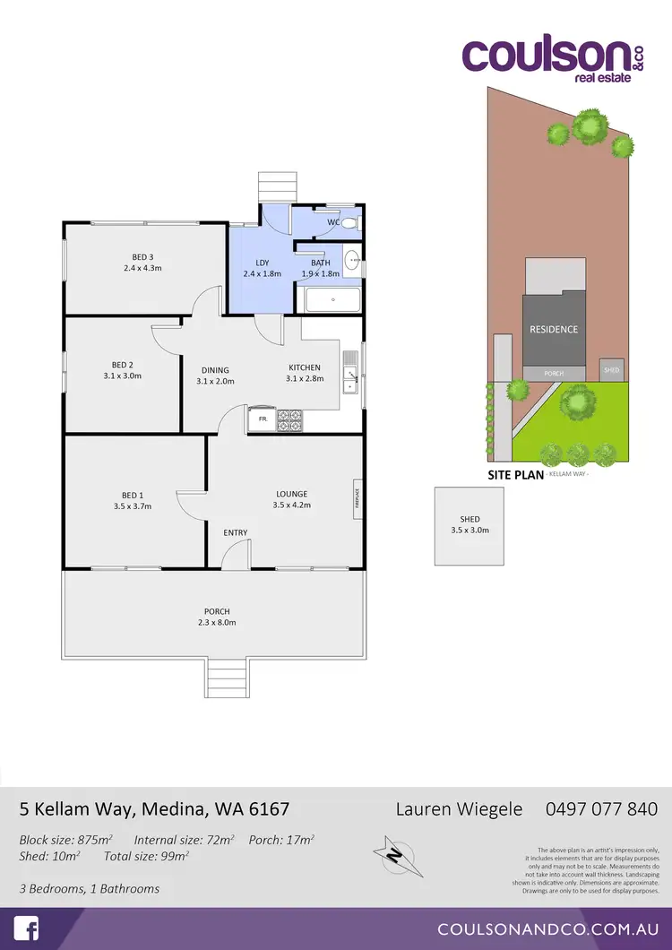 Floorplan of Homely house listing, 5 Kellam Way, Medina WA 6167