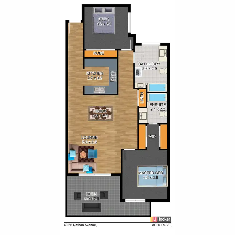 Floorplan of Homely apartment listing, 66/40 Nathan Avenue, Ashgrove QLD 4060