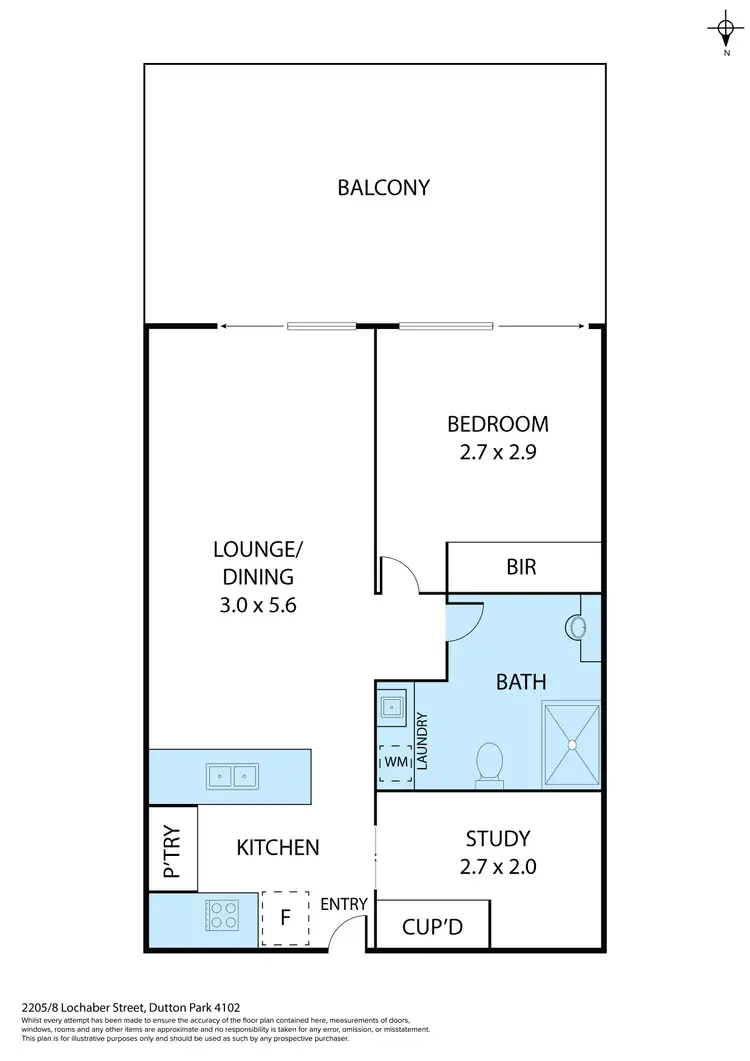 Floorplan of Homely apartment listing, 2205/8 Lochaber Street, Dutton Park QLD 4102