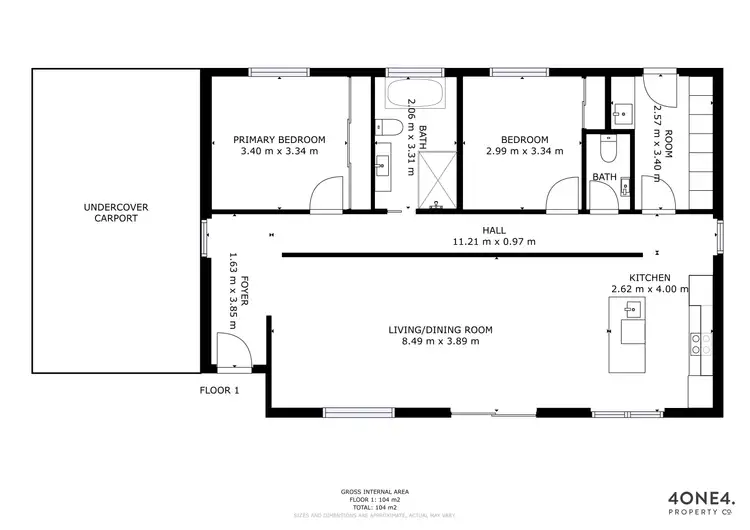 Floorplan of Homely villa listing, 1/11 Haskell Road, Brighton TAS 7030