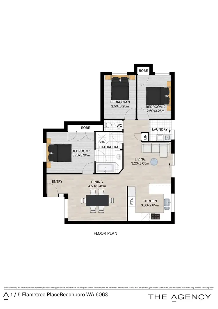 Floorplan of Homely townhouse listing, 1/5 Flametree Place, Beechboro WA 6063