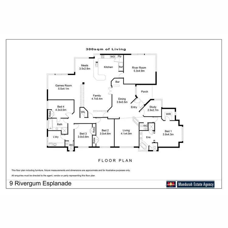 Floorplan of Homely house listing, 9 Rivergum Esplande, South Yunderup WA 6208