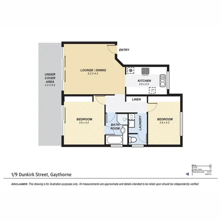 Floorplan of Homely unit listing, 1/9 Dunkirk Street, Gaythorne QLD 4051