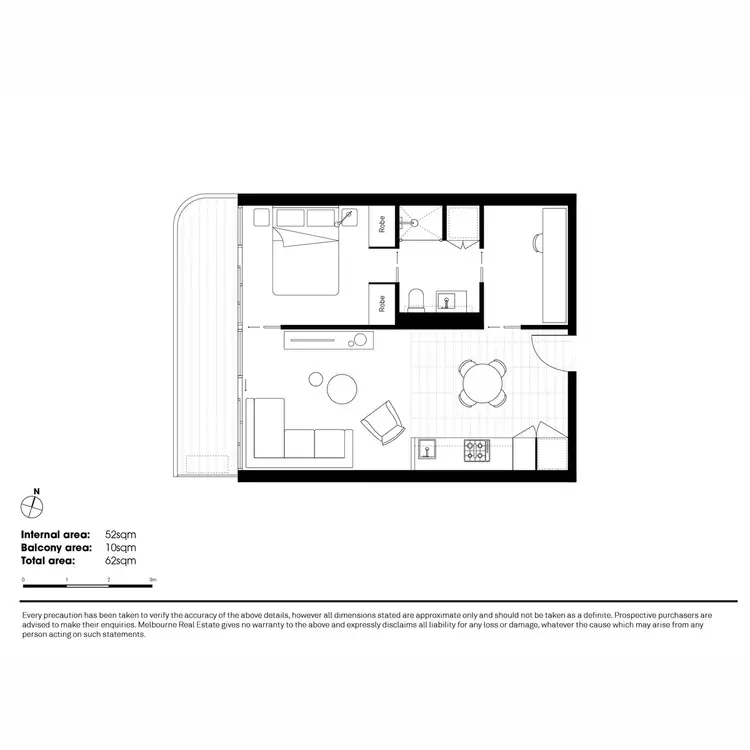 Floorplan of Homely apartment listing, 303/74 Queens Road, Melbourne VIC 3004