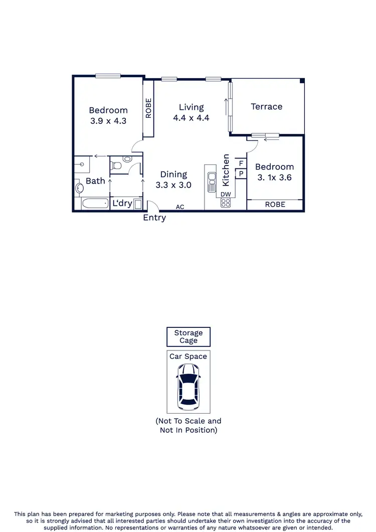Floorplan of Homely apartment listing, 51/2 Newmarket Way, Flemington VIC 3031