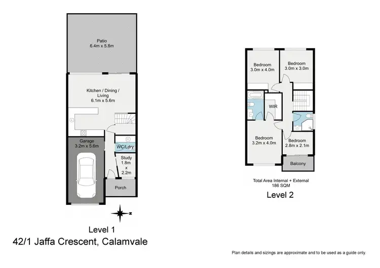 Floorplan of Homely townhouse listing, 42/1 Jaffa Crescent, Calamvale QLD 4116