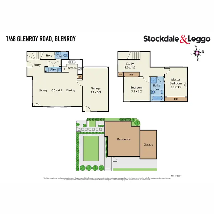Floorplan of Homely townhouse listing, 1/68 Glenroy Road, Glenroy VIC 3046