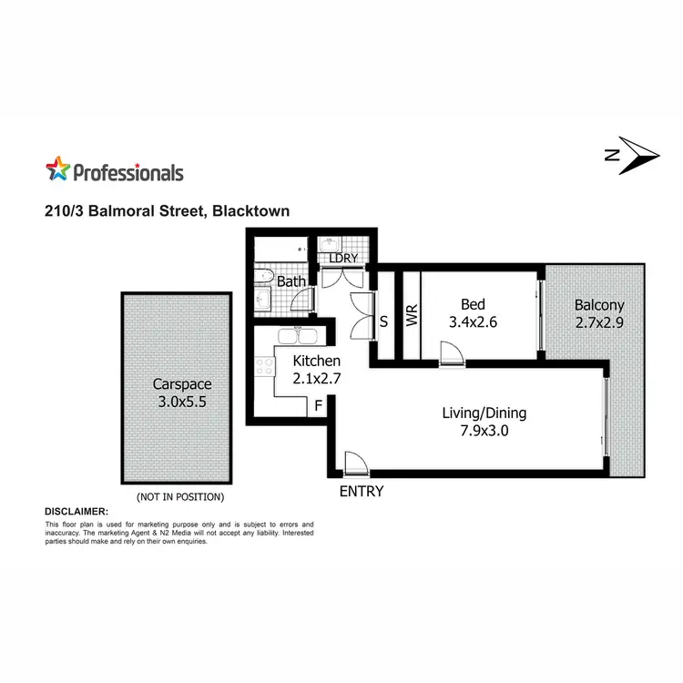 Floorplan of Homely apartment listing, 210/3 Balmoral Street, Blacktown NSW 2148