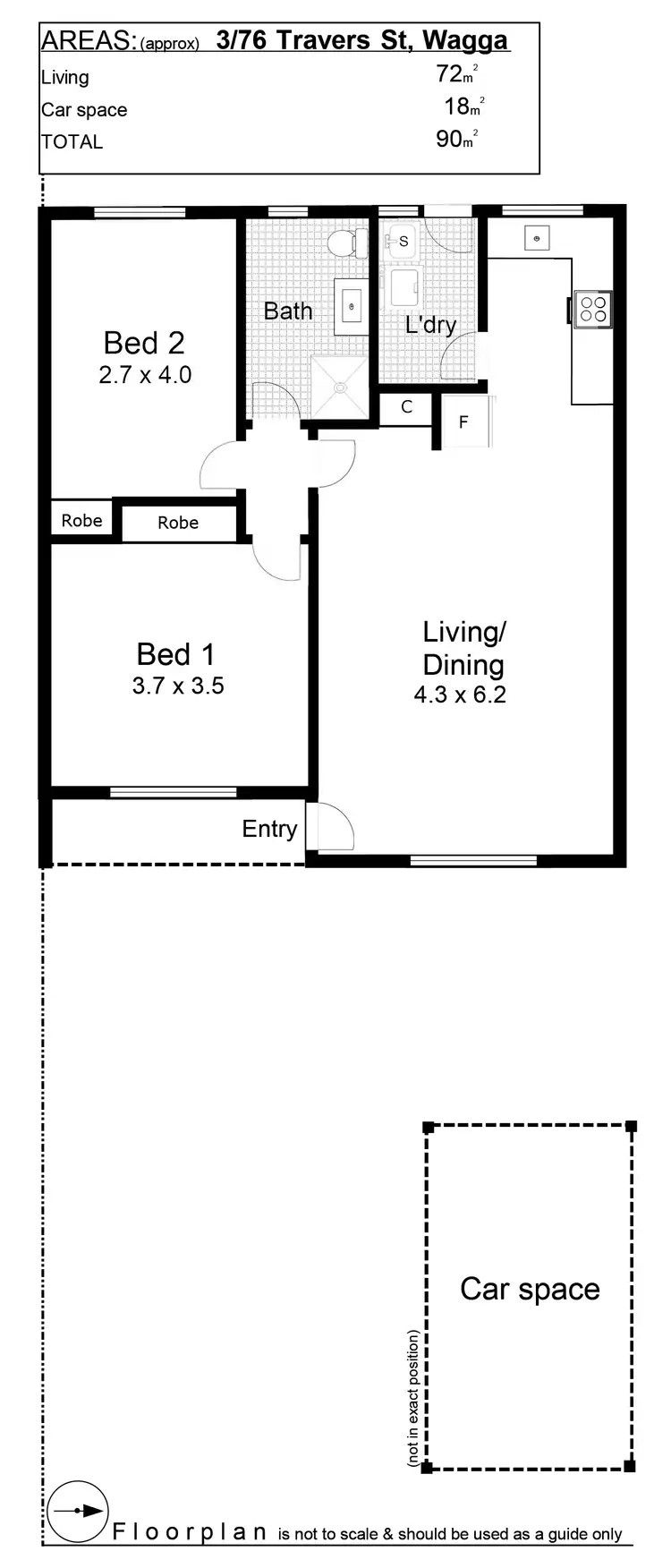 Floorplan of Homely flat listing, 3/76 Travers Street, Wagga Wagga NSW 2650