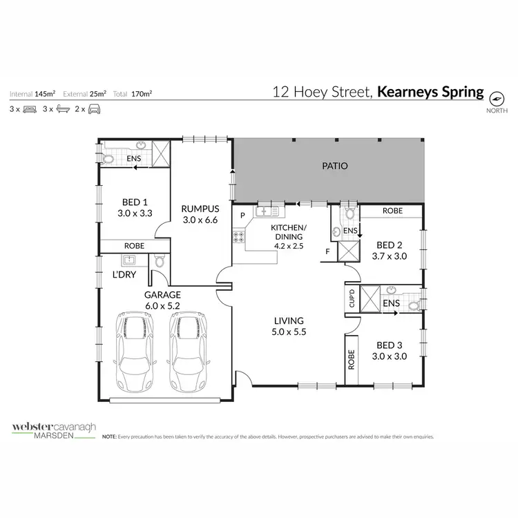Floorplan of Homely house listing, 12 Hoey Street, Kearneys Spring QLD 4350