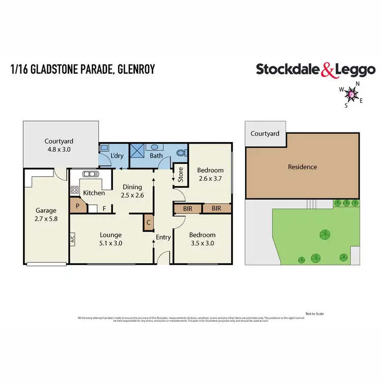 Floorplan of Homely unit listing, 1/16 Gladstone Parade, Glenroy VIC 3046